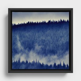 Misty Pine Forest Drama in the Scottish Highlands Framed Canvas