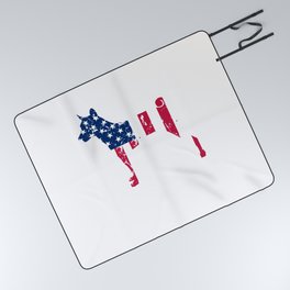 Basenji Dog Lovers American Flag 4th of July Picnic Blanket