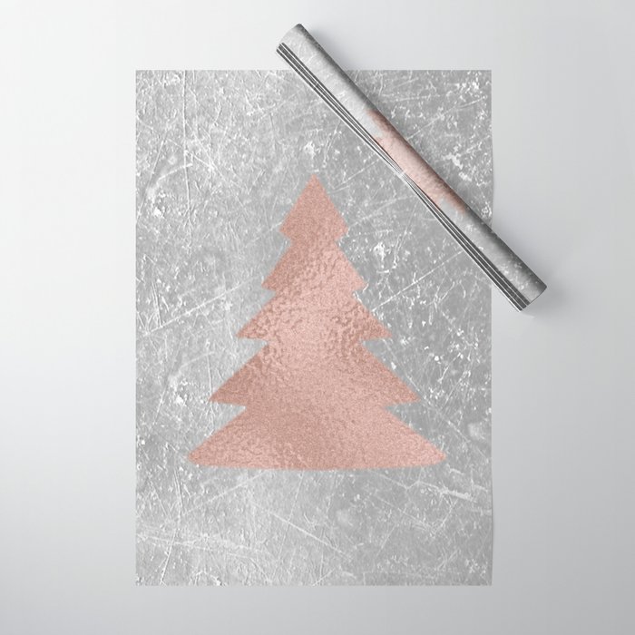 Industrial rose christmas - tree Wrapping Paper by RoseAesthetic