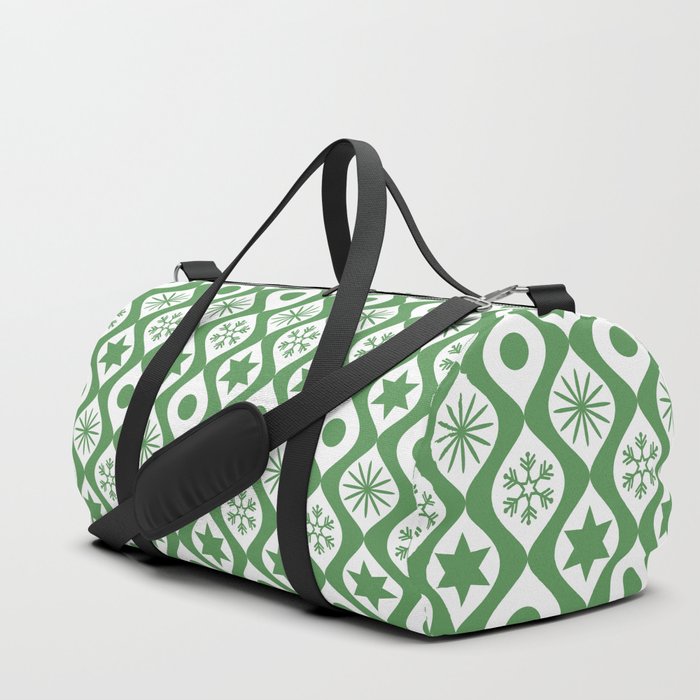 Green Retro Christmas Pattern Duffle Bag