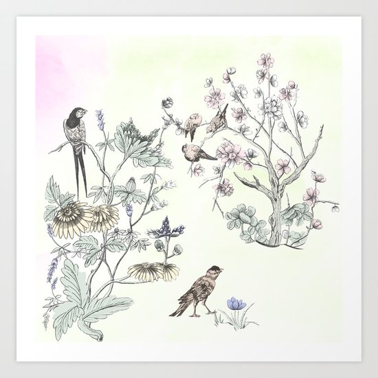 With a rush of wings,,, Art Print