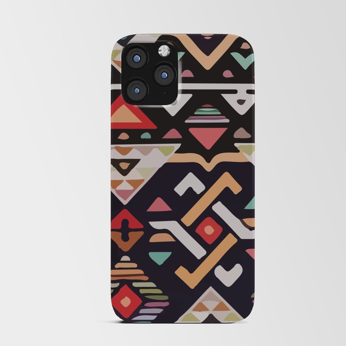 Geometric native Aztec pattern tribal style native tribal background bold colors mexican design iPhone Card Case