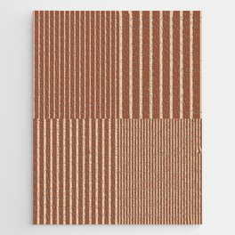 Stripes Pattern and Lines 10 in Terracotta Beige Jigsaw Puzzle