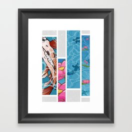 Koi-lourful: Koi Fish and Lotus Flower Design Framed Art Print