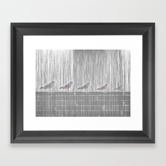 FIVE LITTLE BIRDS Framed Art Print