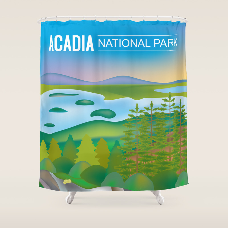 Acadia National Park Maine Skyline Illustration By Loose Petals