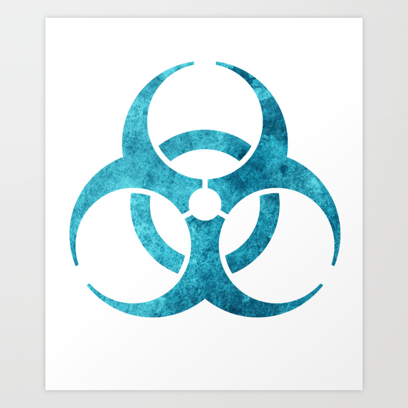 Blue Biohazard Symbol Art Print By Rebellion10 Society6