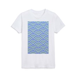 Bright Blue Art Deco Geometry Kids T Shirt