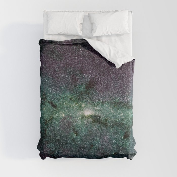 Deep Dark Milky Way Core Purple Teal Duvet Cover