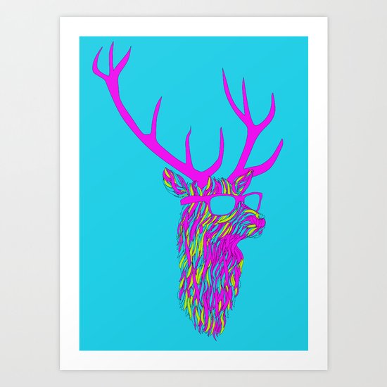 Party deer Art Print