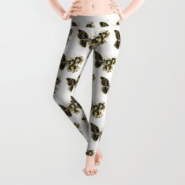 Gold Flower Butterfly with Black Orchid Leggings