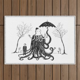 Young Master Lovecraft Finds A Friend Outdoor Rug