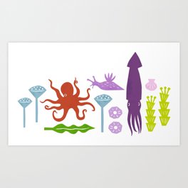 Sea Creatures (summer) Art Print