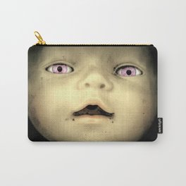 Surreal, dark doll face with pink eyes - watercolor Carry-All Pouch