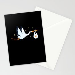 Stork Baby Valentines Day Baby Bird Stationery Card