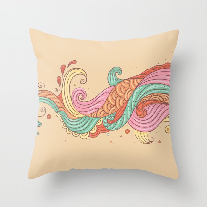 Abstract Sea Swirls  Throw Pillow