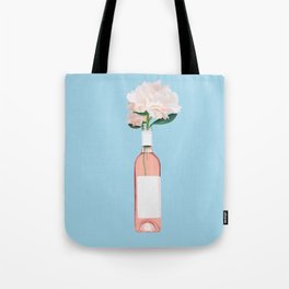 Rosé with Flowers Tote Bag