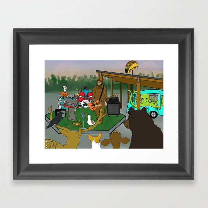 Flock of Gerrys Gerry Loves Tacos "The Band's Big Show" by Seasons Kaz Sparks Framed Art Print