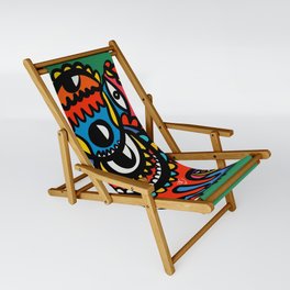 Graffiti Cool Creatures on Green Background by Emmanuel Signorino Sling Chair