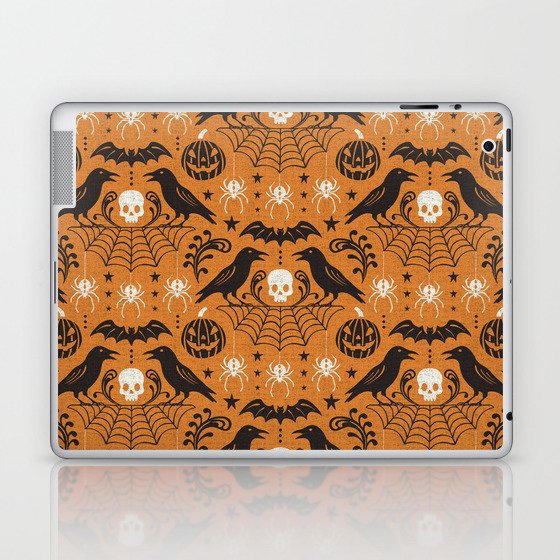 All Hallows' Eve - Orange Black Halloween Laptop & iPad Skin