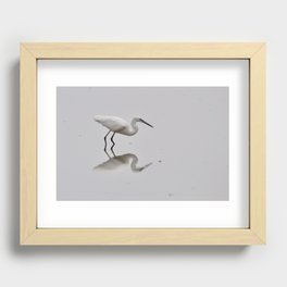 Egret hunting Recessed Framed Print