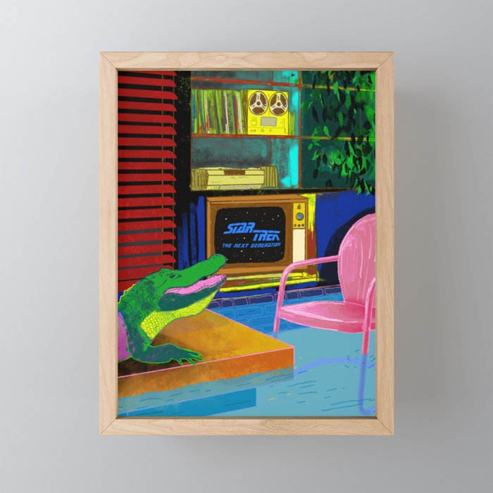 A Quarantined Alligator, March 2020 Framed Mini Art Print
