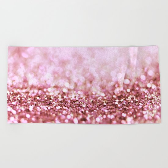 Pink sparkle shiny glitter effect print - Sparkle Valentine Backdrop on #Society6 Beach Towel