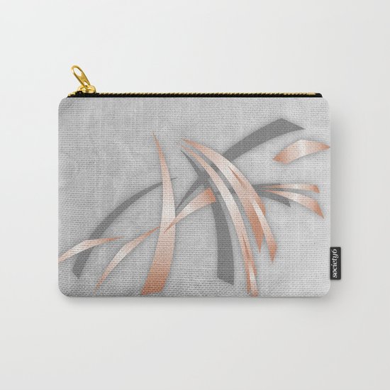 Rose Gold Gray Marble Abstract Carry-All Pouch