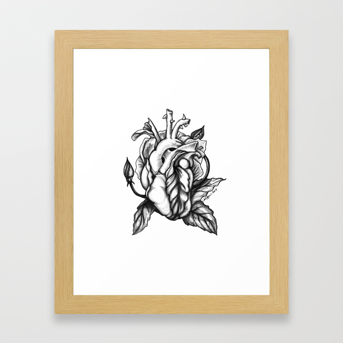 Corpse Flower Rosebud Heart Framed Art Print By Vanier Society6