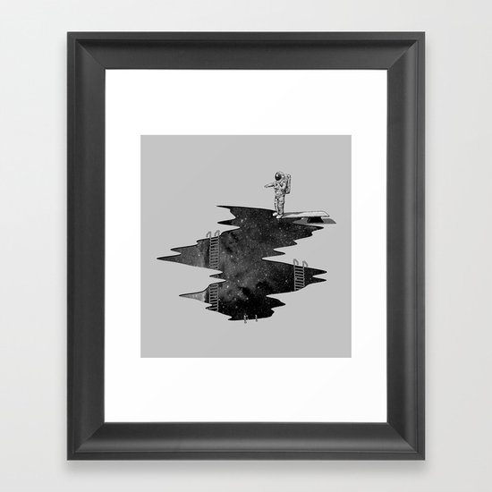 Space Diving Framed Art Print