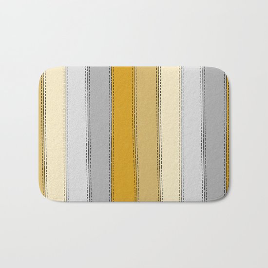 Yellow Lines Bath Mat