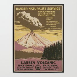 Vintage American WPA Poster - Lassen Volcanic National Park, Ranger Naturalist Service (1938) Poster