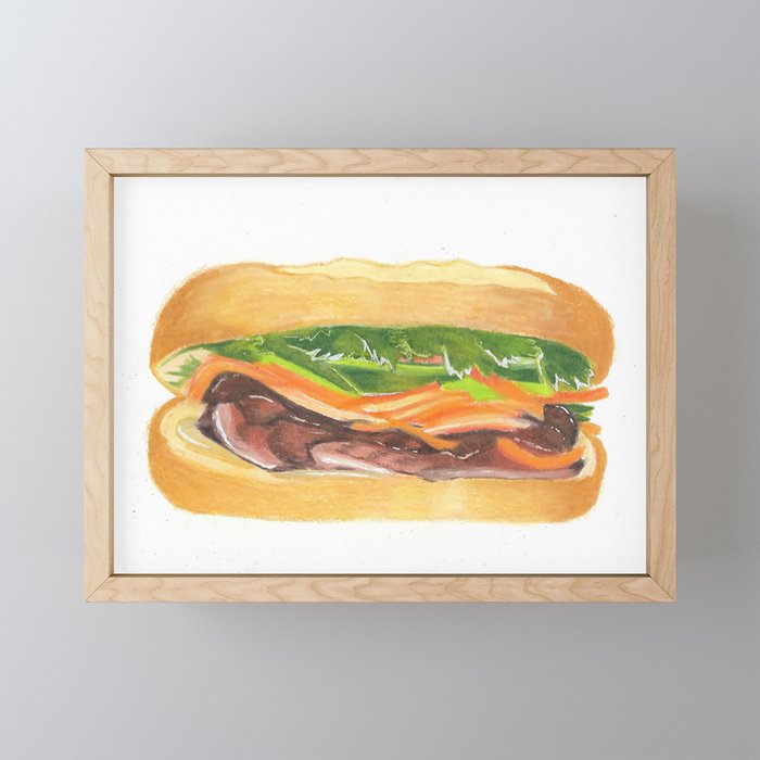Pork Banh Mi Sandwich Framed Mini Art Print