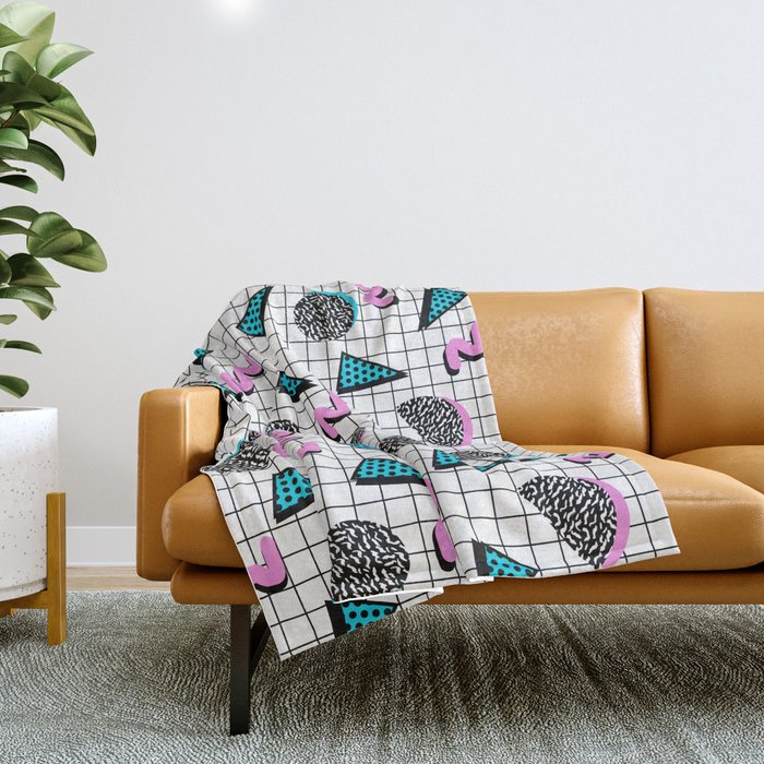 Black and white discount grid throw blanket