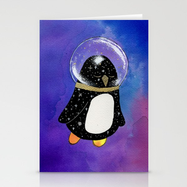 Space Penguin Stationery Cards