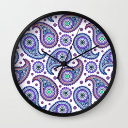 Retro Hippie Style Psychedelic Trippy Colorful Fractal Mandala Wall Clock