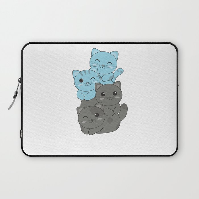 Autosexual Flag Pride Lgbtq Cute Cats Pile Laptop Sleeve