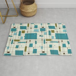 Mid-Century Modern (teal) Area & Throw Rug