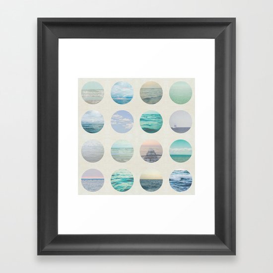 Ocean Polka dot Framed Art Print