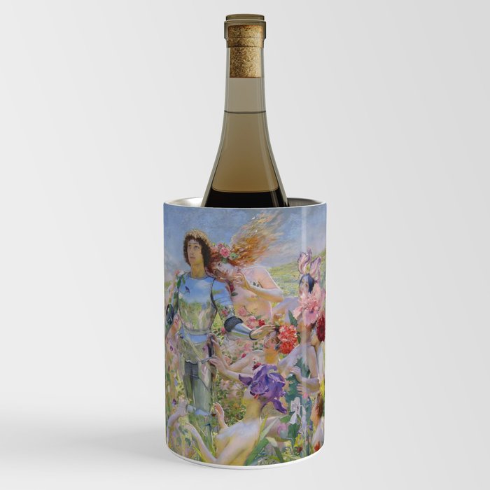Le Chevalier aux Fleurs -Georges Rochegrosse The Flower Knight Wine Chiller