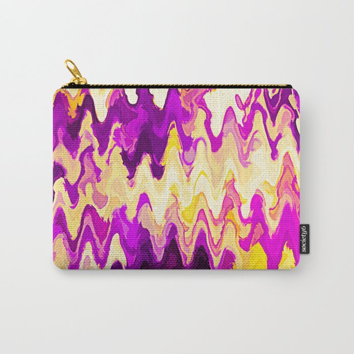 Acrylic Pour In Purple And Yellow  Carry-All Pouch