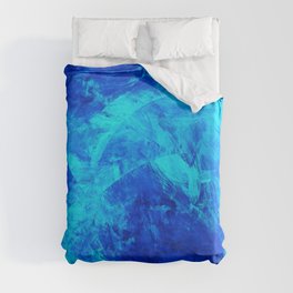 Ultra Blue Abstract Splatter Splash Marble Artwork  Duvet Cover