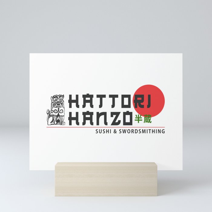 Hattori Hanzo, Sushi & Swordsmithing, est. 1945, Original Artwork for Wall Art, Prints, Posters, Tshirts, Men, Women, Kids Mini Art Print