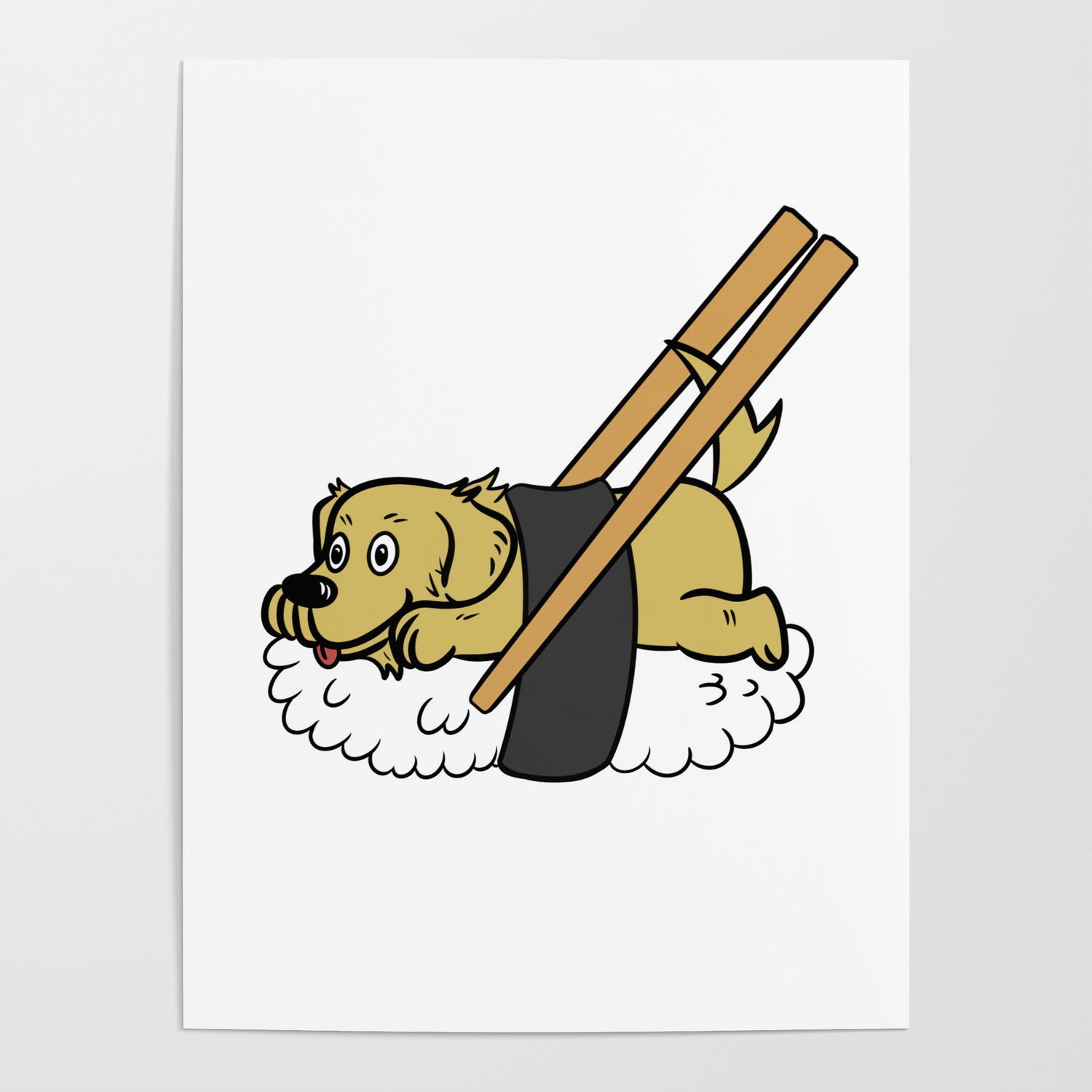 Golden Retriever Sushi Poster By Barktrends Society6