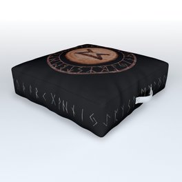 Perthro Elder Futhark Rune of fate and the unmanifest, probability, luck, nothingness, the unborn Outdoor Floor Cushion | Asatru, Shaman, Odin, Rune, Elder, Celt, Norse, Pagan, Witchcraft, Witches 