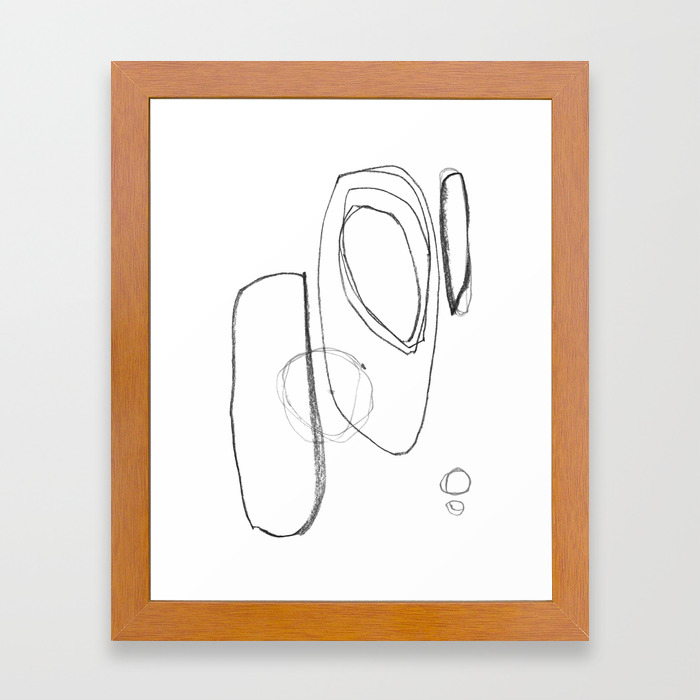 Minimalist Geometric Abstract Line Drawing Mid Century Modern