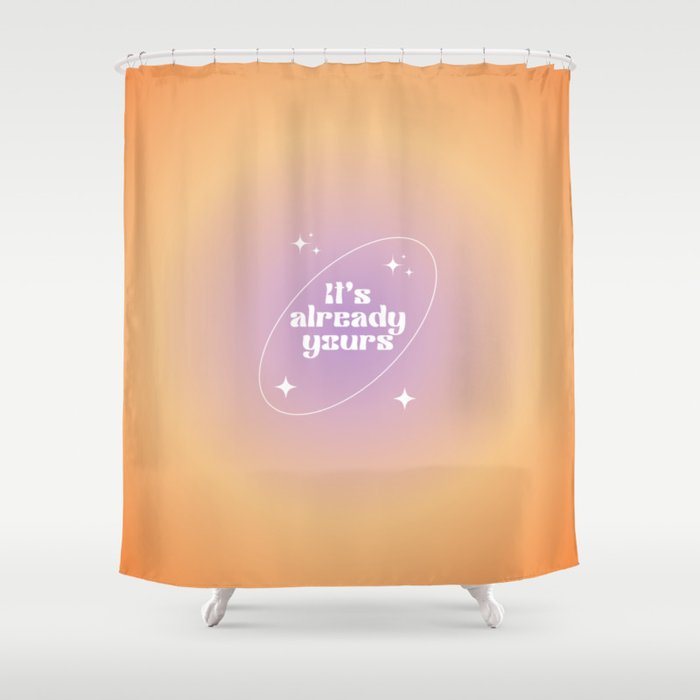 Daily Affirmation, Positive Affirmation, Positive, Spiritual, Aura Gradient Art Shower Curtain