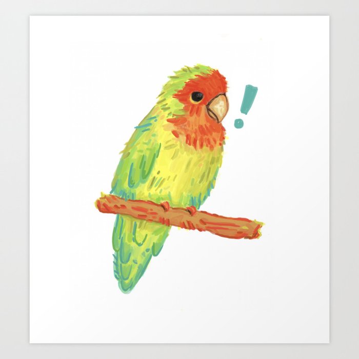 Neon Love(bird) Art Print