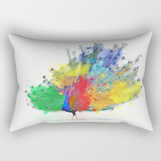 Peacock Colorful Rectangular Pillow
