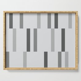 Retro Abstract Art Lines Light Gray Serving Tray